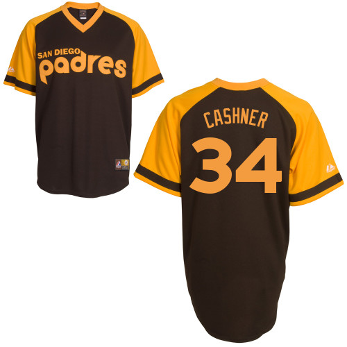Andrew Cashner #34 MLB Jersey-San Diego Padres Men's Authentic Cooperstown Baseball Jersey